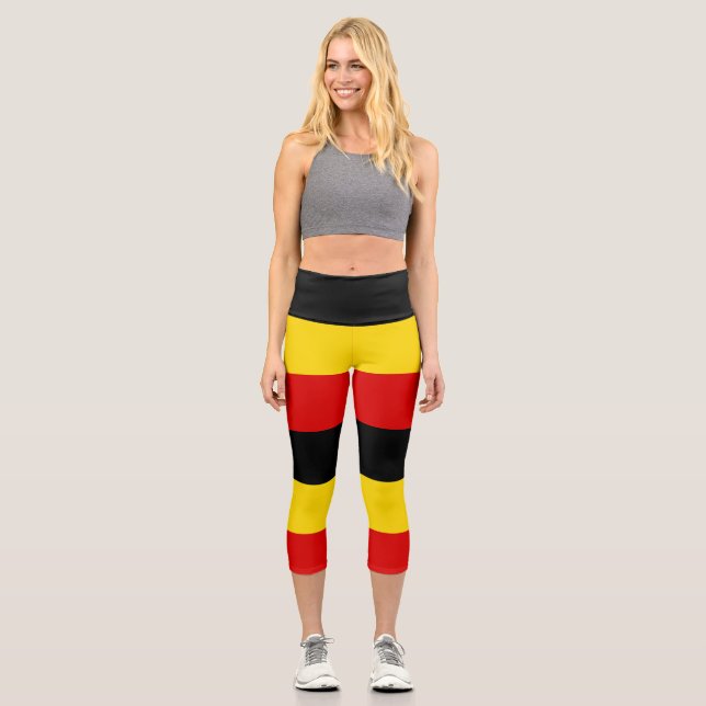 Uganda flag capri leggings (Front)