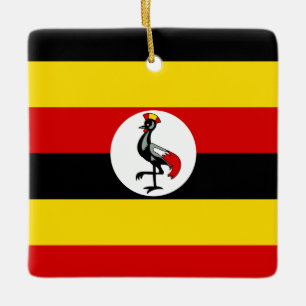 Uganda Flag Ceramic Ornament