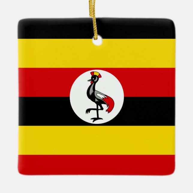Uganda Flag Ceramic Ornament (Front)