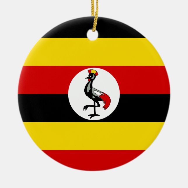 Uganda Flag Ceramic Tree Decoration (Front)