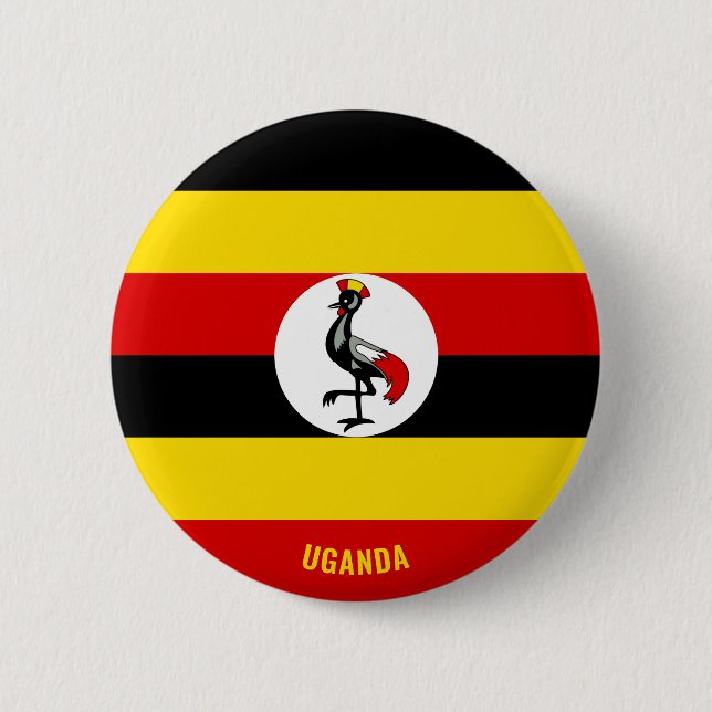 Uganda Flag Cute Patriotic 6 Cm Round Badge (Front)