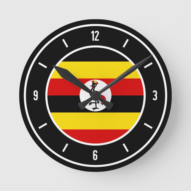 Uganda Flag Elegant Round Clock (Front)