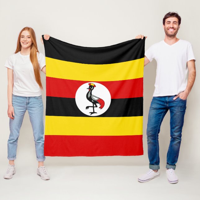 Uganda flag fleece blanket (In Situ)