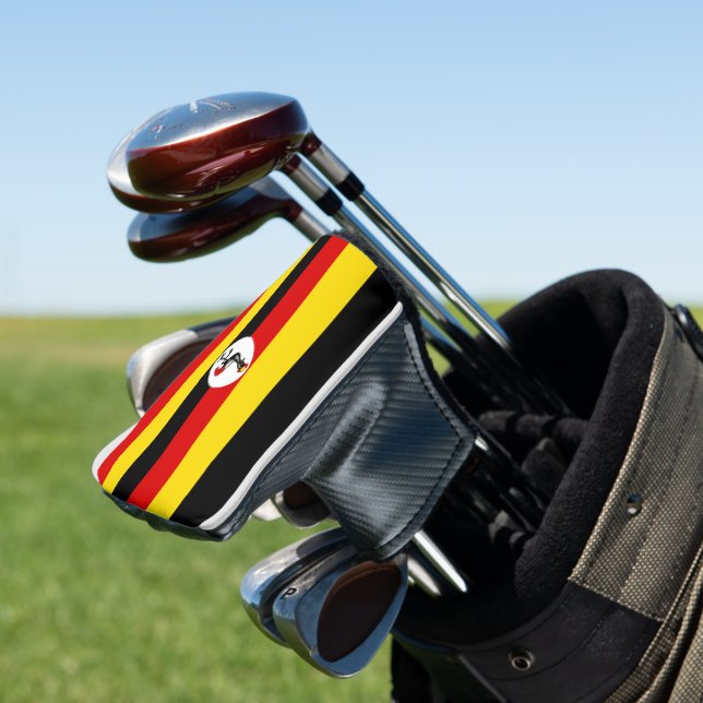 Uganda flag golf head cover (In Situ)
