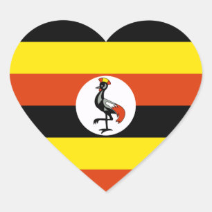 Uganda Flag Heart Sticker