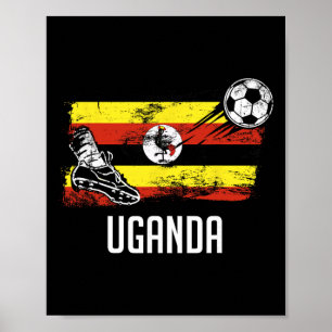 Uganda Flag Jersey Ugandan Soccer Team Ugandan  Poster
