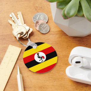 Uganda flag key ring