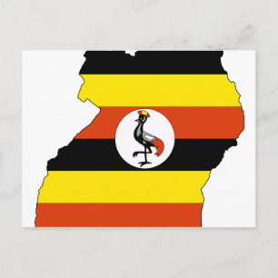 Uganda flag map postcard