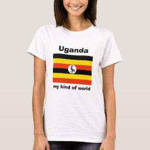 Uganda Flag + Map + Text T-Shirt