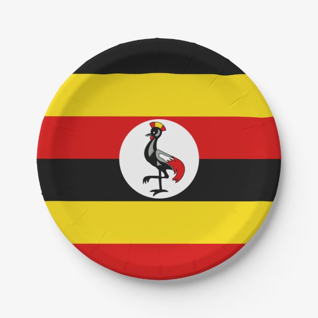 Uganda Flag Paper Plate (Front)