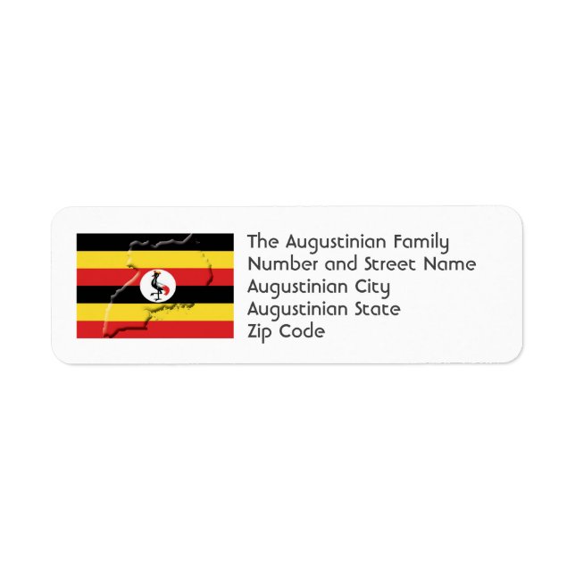 UGANDA FLAG Personalised Return Address (Front)