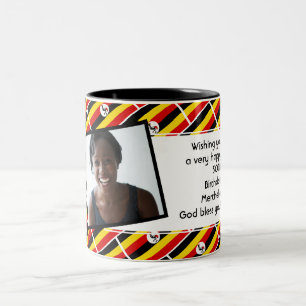 UGANDA FLAG Photo Template Add Your Text Two-Tone Coffee Mug