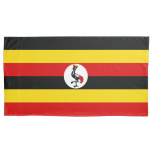 Uganda flag pillowcase