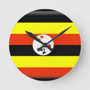 Uganda Flag Round Clock