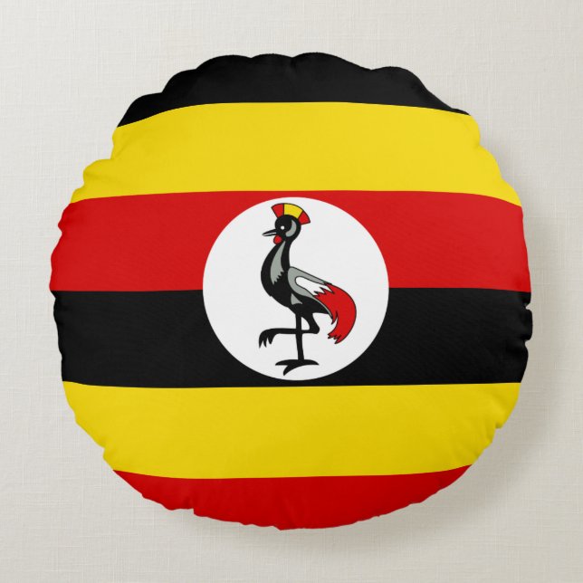 Uganda Flag Round Cushion (Front)