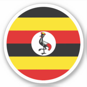 Uganda Flag Round Sticker