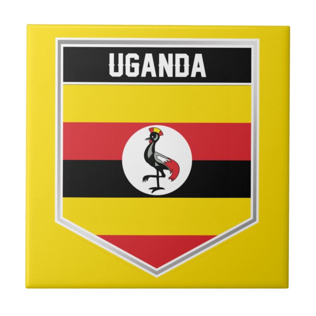 Uganda Flag Shield Tile (Front)