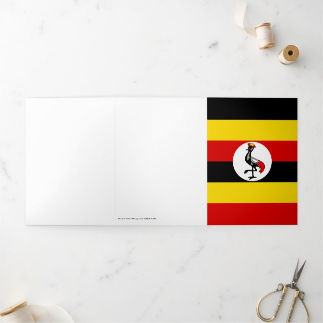 Uganda flag Tri-Fold card (Outside)