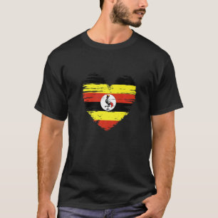 Uganda Heart Ugandan Flag Ugandan Pride T-Shirt