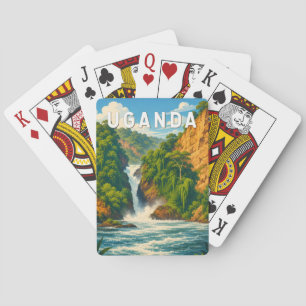 Uganda Illustration Travel Art Vintage Playing Cards