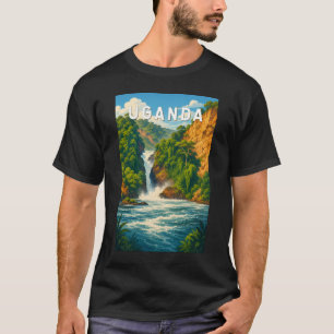 Uganda Illustration Travel Art Vintage T-Shirt