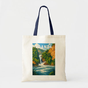 Uganda Illustration Travel Art Vintage Tote Bag