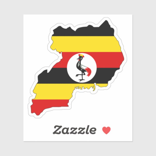 Uganda map Sticker Flag for Laptop Book… (Sheet)