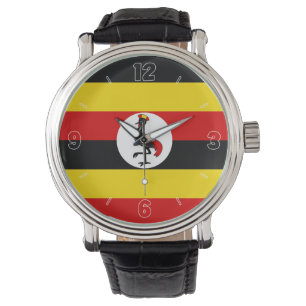 Uganda National Flag Elegant Patriotic Watch