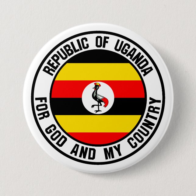 Uganda Round Emblem 7.5 Cm Round Badge (Front)