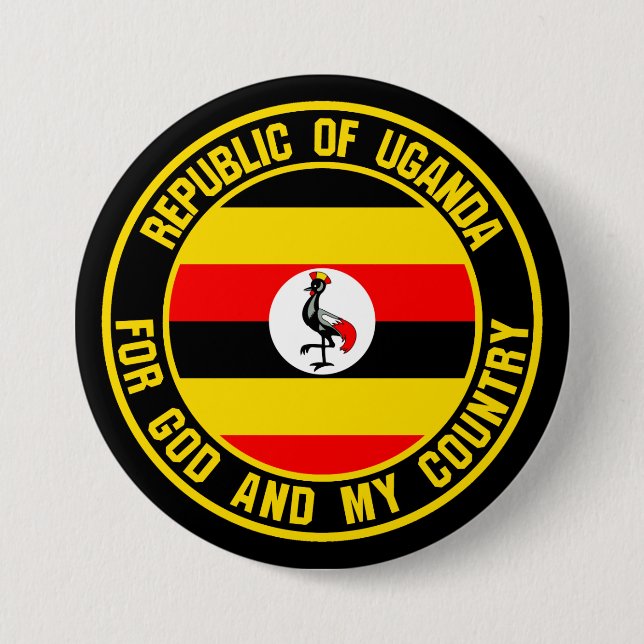Uganda Round Emblem 7.5 Cm Round Badge (Front)