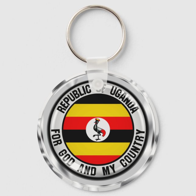 Uganda Round Emblem Key Ring (Front)