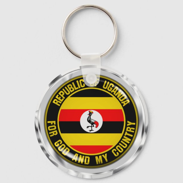 Uganda Round Emblem Key Ring (Front)