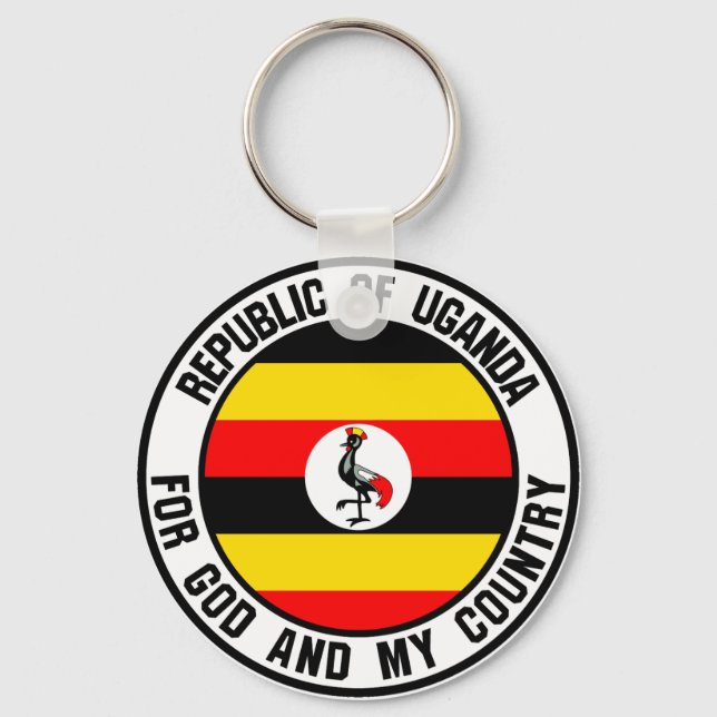 Uganda Round Emblem Key Ring (Front)