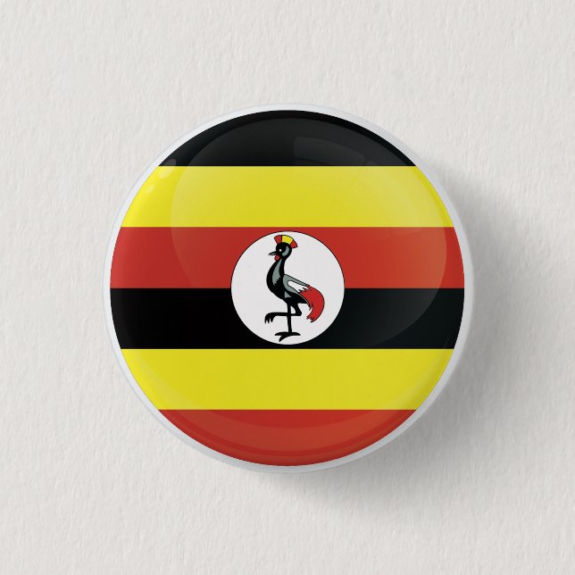Uganda Round Icon Flag  3 Cm Round Badge (Front)