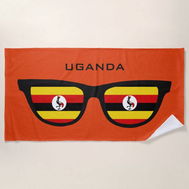 Uganda Shades custom text beach towel (Front)