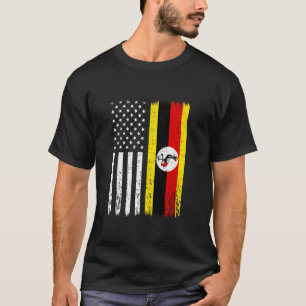 Uganda Usa Flag America Uganda T-Shirt