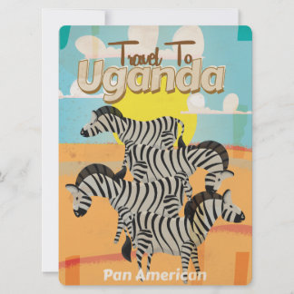 Uganda Vintage Travel Poster Invitation