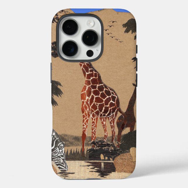 Uganda Wildlife Map Art Print Case-Mate iPhone Case (Back)