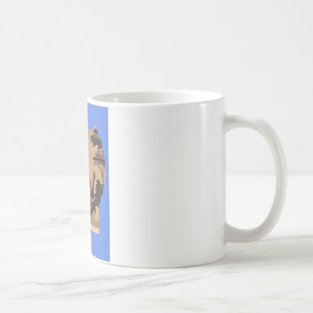 Uganda Wildlife Map Art Print Coffee Mug (Right)