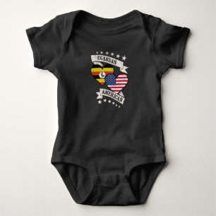 Ugandan American Heart Flags Uganda America Baby Bodysuit