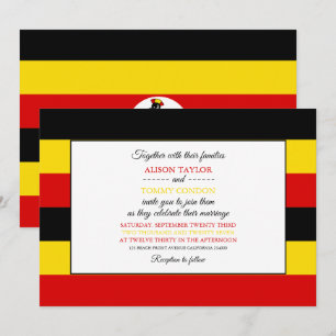 Ugandan Flag, Flag of Uganda Wedding Invitation