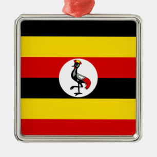 Ugandan Flag (Uganda) Metal Tree Decoration