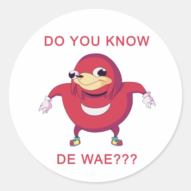 Ugandan Knuckles Meme Classic Round Sticker (Front)