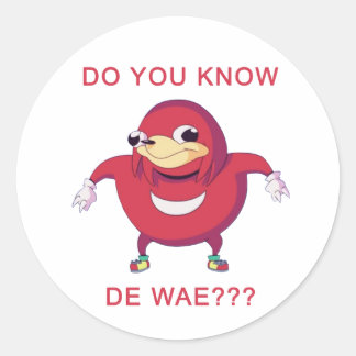 Ugandan Knuckles Meme Classic Round Sticker