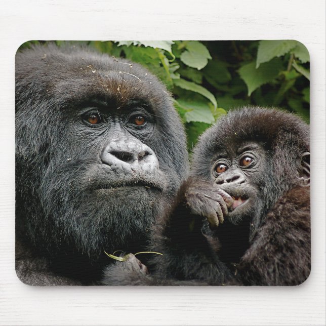 Ugandan Mother & Baby Gorilla Mouse Mat (Front)