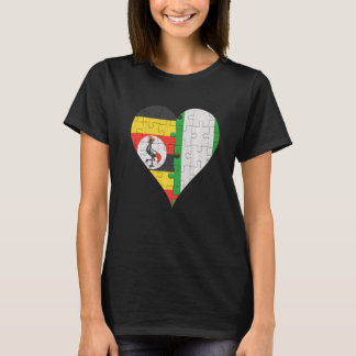 Ugandan Nigerian Flag Heart   T-Shirt