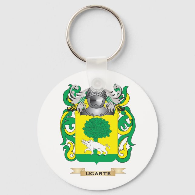 Ugarte Family Crest (Coat of Arms) Key Ring (Front)