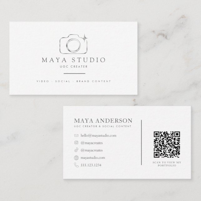 UGC Creator QR Code Business Card (Front/Back)