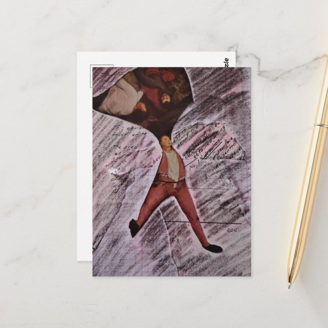 Ugh MAth Mixed Media Collage Postcard (Front/Back In Situ)