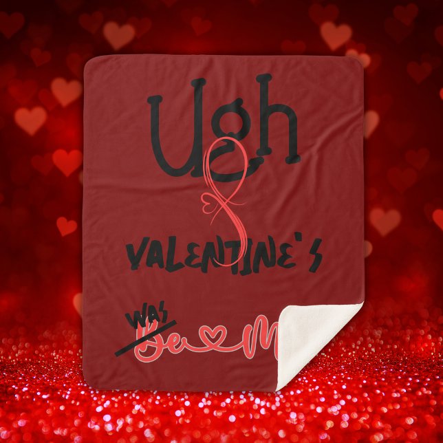 Ugh Valentine's - Was Mine on deep red | Sherpa Blanket (Creator Uploaded)